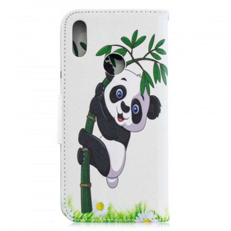 Flip Cover Huawei Y6 2019 / Honor 8A Panda På Bambus