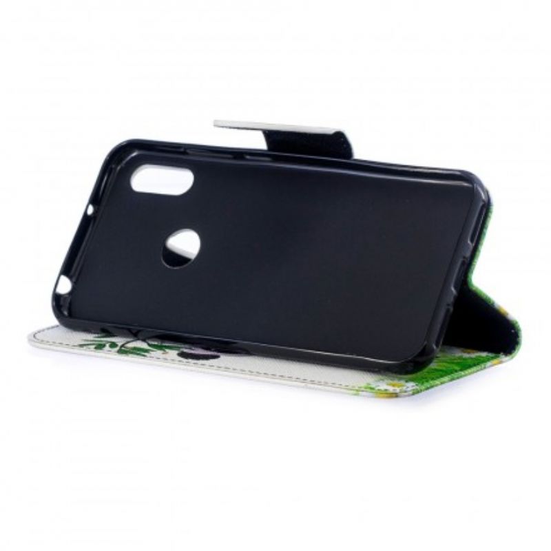 Flip Cover Huawei Y6 2019 / Honor 8A Panda På Bambus