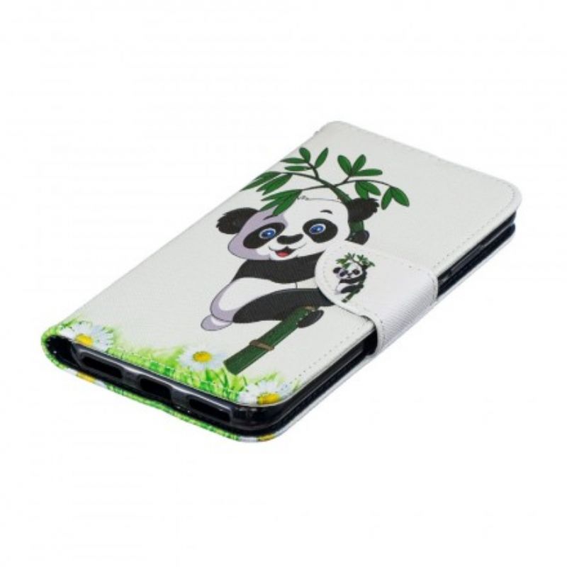 Flip Cover Huawei Y6 2019 / Honor 8A Panda På Bambus