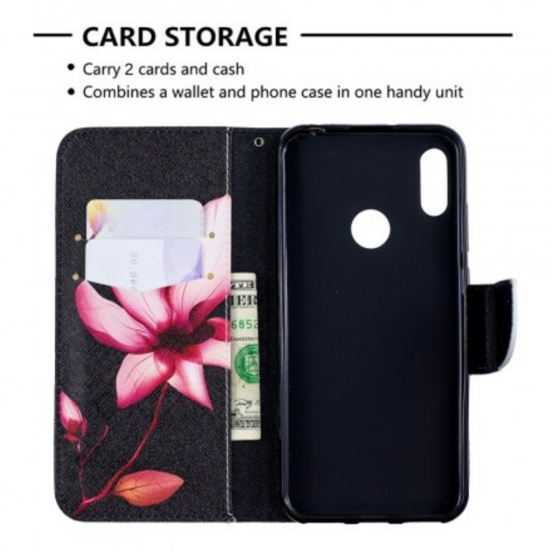 Flip Cover Huawei Y6 2019 / Honor 8A Pink Blomst