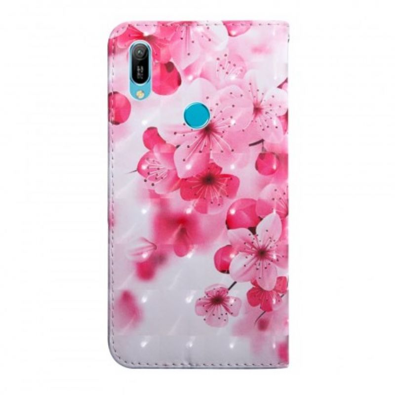 Flip Cover Huawei Y6 2019 / Honor 8A Pink Blomster
