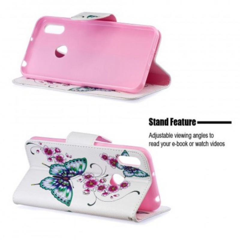 Flip Cover Huawei Y6 2019 / Honor 8A Vidunderlige Sommerfugle