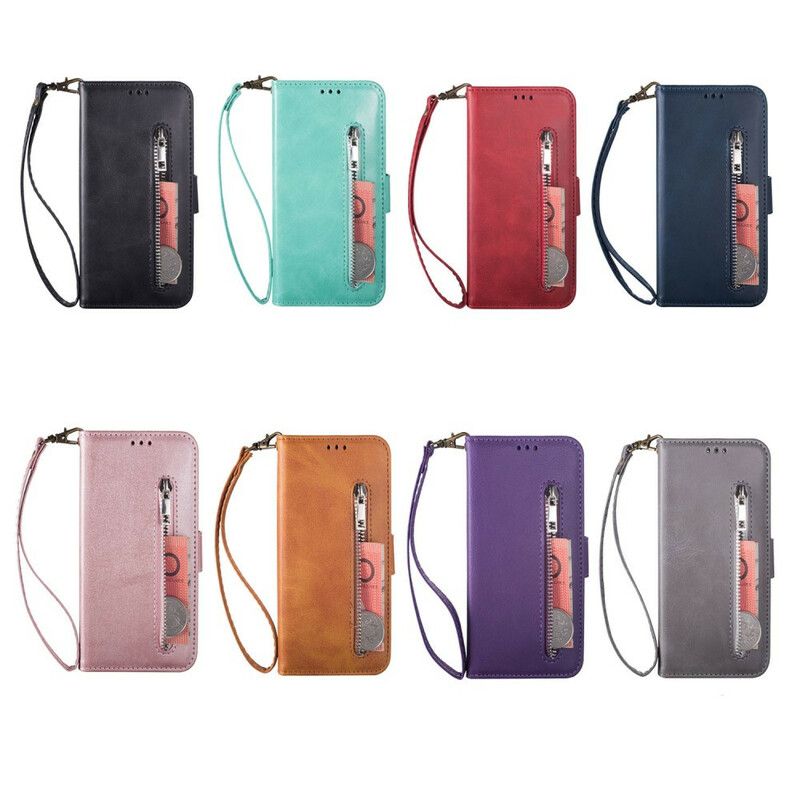Læder Cover Huawei Y6 2019 / Honor 8A Pung Med Snor