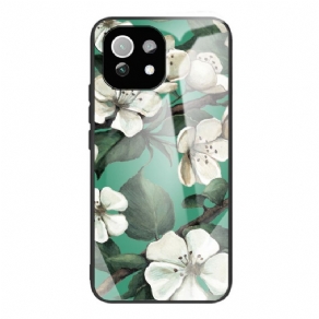 Cover Xiaomi Mi 11 Lite 5G NE / Mi 11 Lite 4G / 5G Hærdet Glasblomster