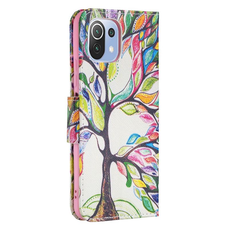 Flip Cover Xiaomi Mi 11 Lite 5G NE / Mi 11 Lite 4G / 5G Farvet Træ