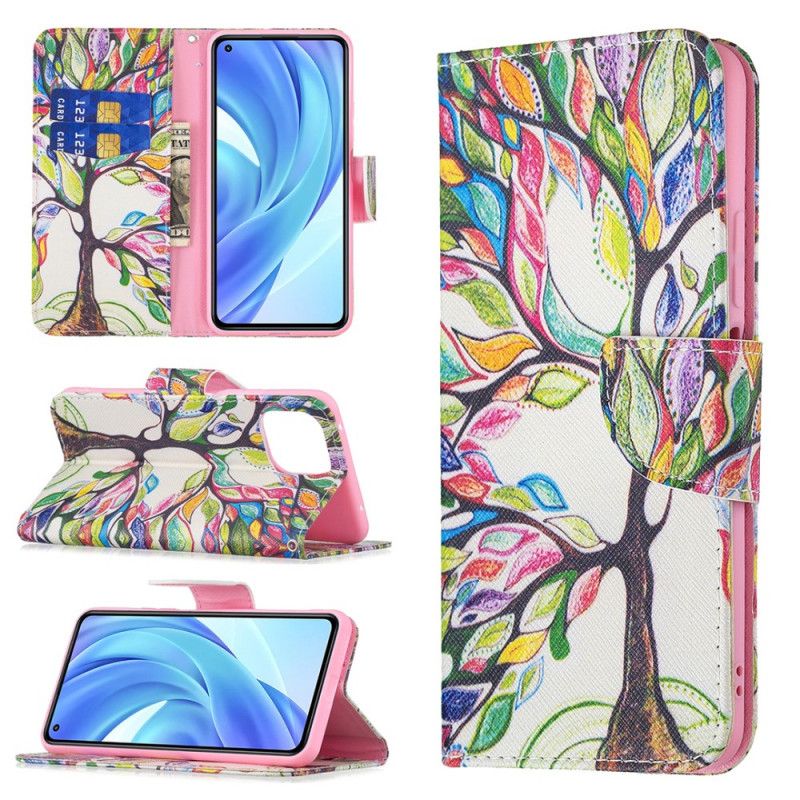Flip Cover Xiaomi Mi 11 Lite 5G NE / Mi 11 Lite 4G / 5G Farvet Træ