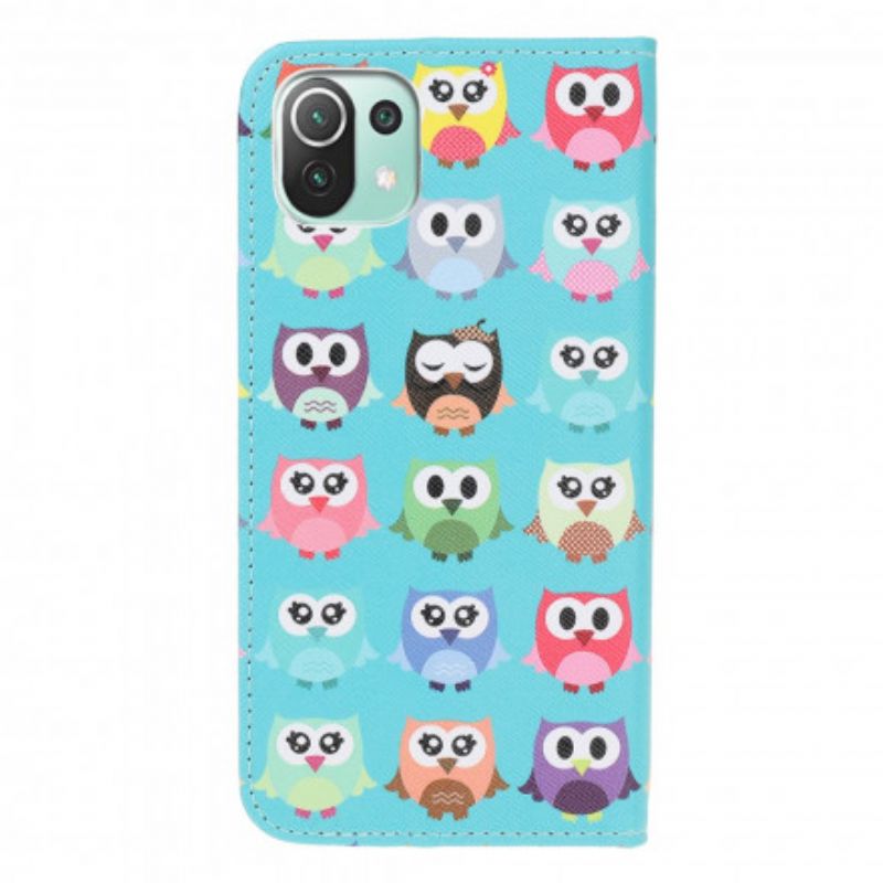 Flip Cover Xiaomi Mi 11 Lite 5G NE / Mi 11 Lite 4G / 5G Flere Ugler