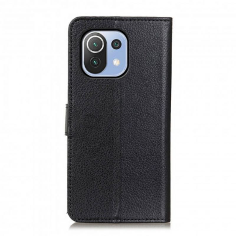 Flip Cover Xiaomi Mi 11 Lite 5G NE / Mi 11 Lite 4G / 5G Traditionelt Litchi Imiteret Læder