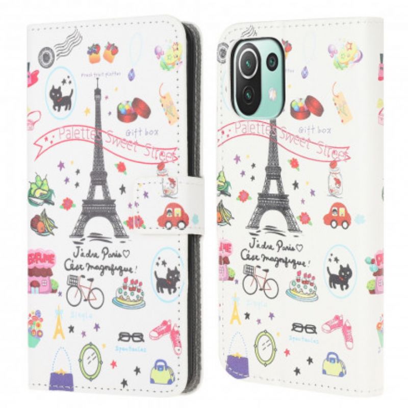 Læder Cover Xiaomi Mi 11 Lite 5G NE / Mi 11 Lite 4G / 5G Jeg Elsker Paris