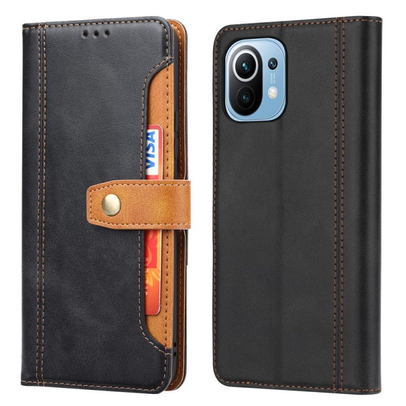 Læder Cover Xiaomi Mi 11 Lite 5G NE / Mi 11 Lite 4G / 5G Kortholder Og Rem