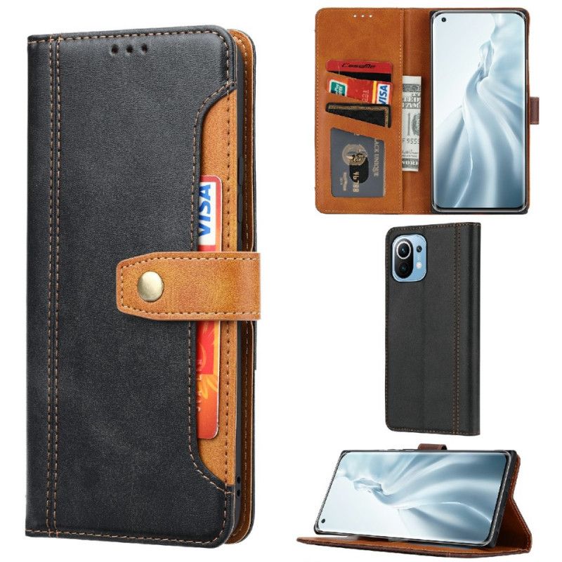 Læder Cover Xiaomi Mi 11 Lite 5G NE / Mi 11 Lite 4G / 5G Kortholder Og Rem