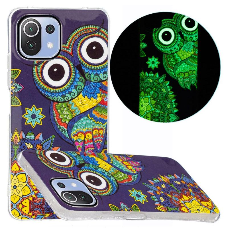 Mobilcover Xiaomi Mi 11 Lite 5G NE / Mi 11 Lite 4G / 5G Fluorescerende Ugle