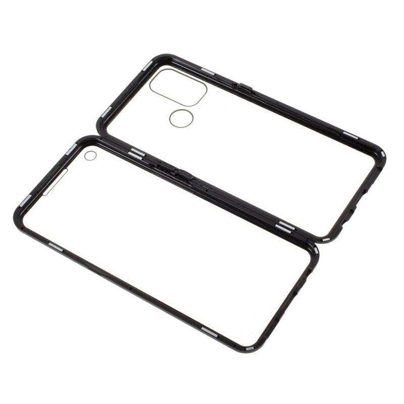 Cover Oppo A53 / A53s Hærdet Glas Og Metal Foran Og Bagpå