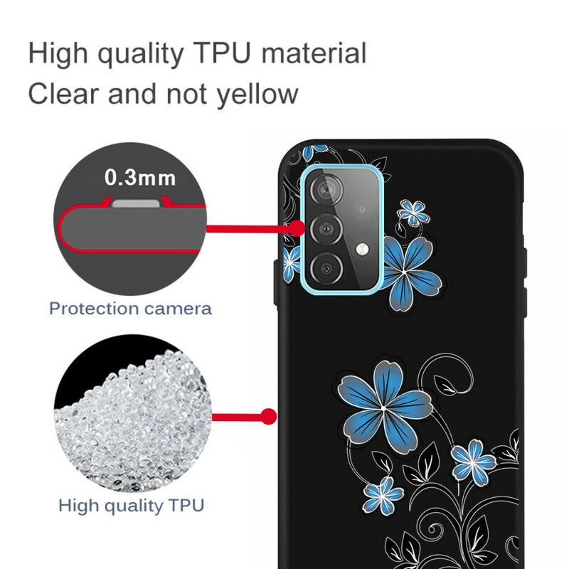 Cover Samsung Galaxy A72 4G / 5G Blå Blomster