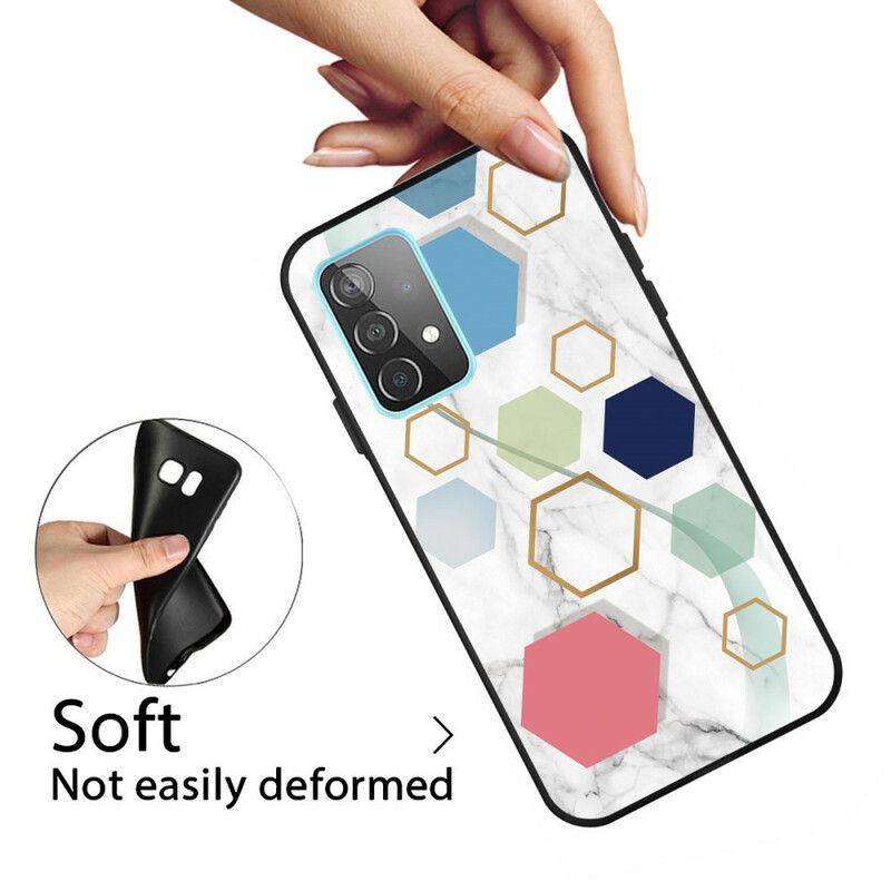 Cover Samsung Galaxy A72 4G / 5G Farvet Geometri Marmor
