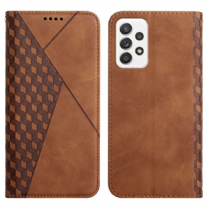 Cover Samsung Galaxy A72 4G / 5G Flip Cover Geo Lædereffekt