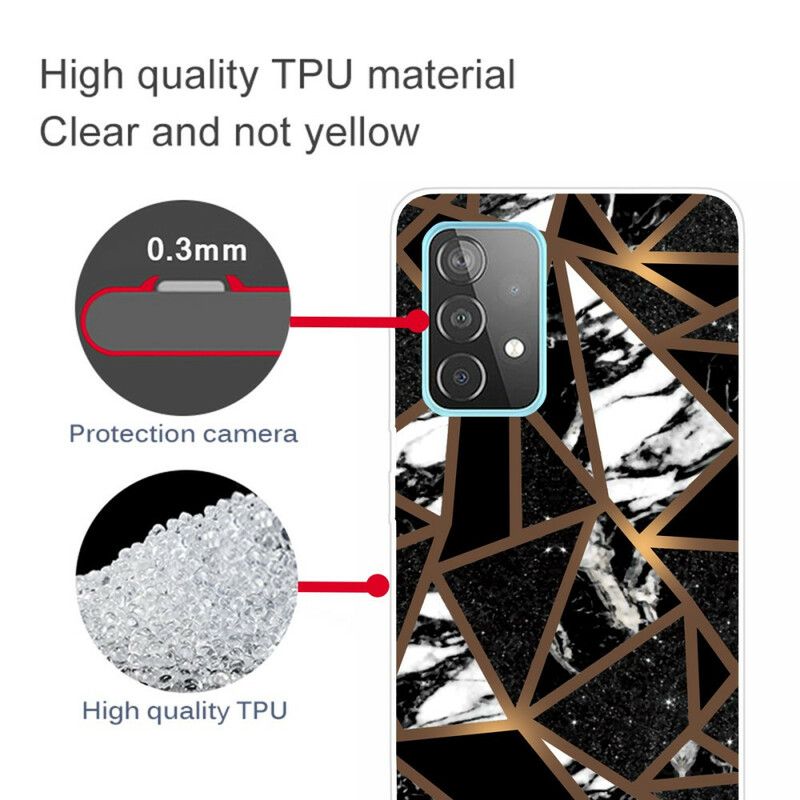 Cover Samsung Galaxy A72 4G / 5G Geometrisk Marmor