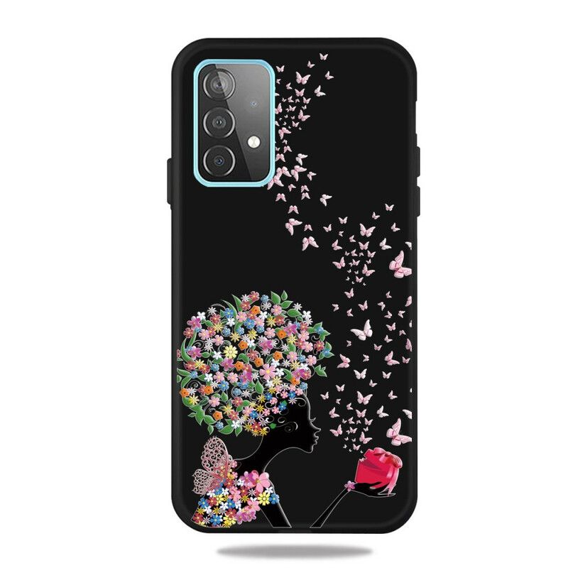 Cover Samsung Galaxy A72 4G / 5G Kvinde Med Blomsterhoved