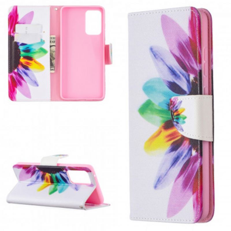Flip Cover Samsung Galaxy A72 4G / 5G Akvarelblomst