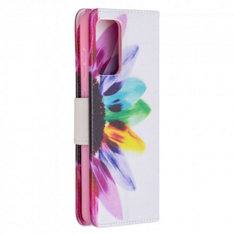 Flip Cover Samsung Galaxy A72 4G / 5G Akvarelblomst
