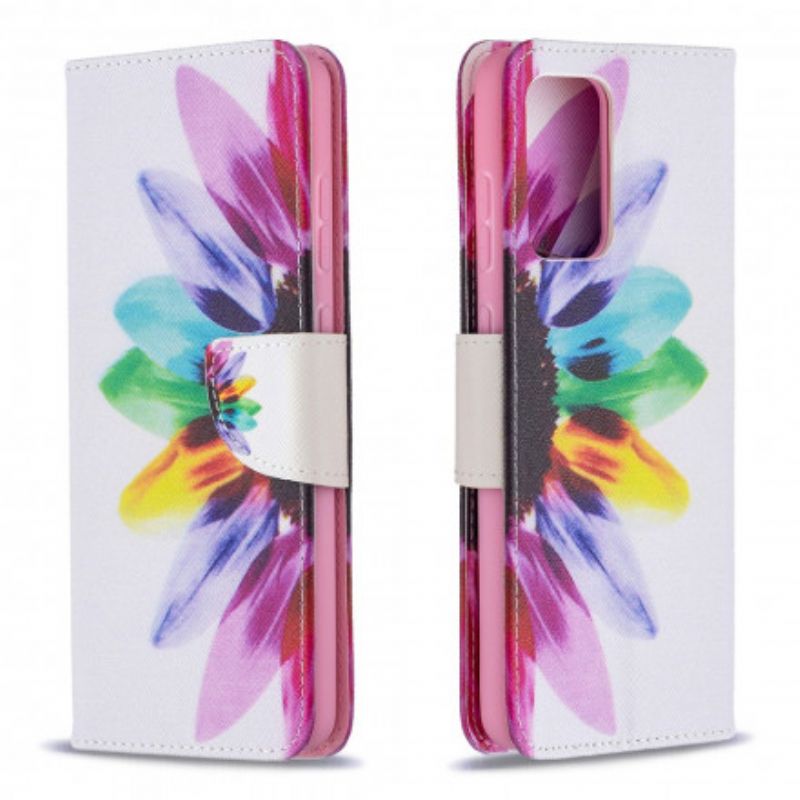 Flip Cover Samsung Galaxy A72 4G / 5G Akvarelblomst