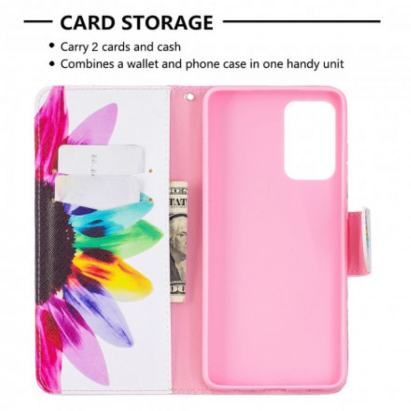 Flip Cover Samsung Galaxy A72 4G / 5G Akvarelblomst