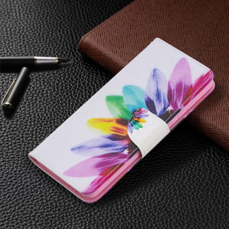 Flip Cover Samsung Galaxy A72 4G / 5G Akvarelblomst