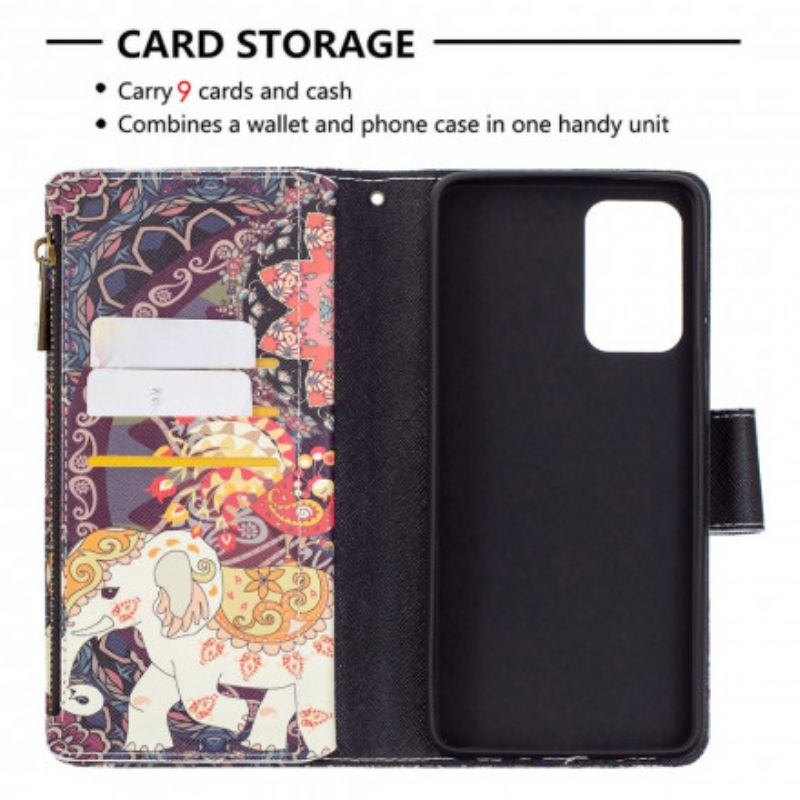 Flip Cover Samsung Galaxy A72 4G / 5G Elefant Lynlåslomme