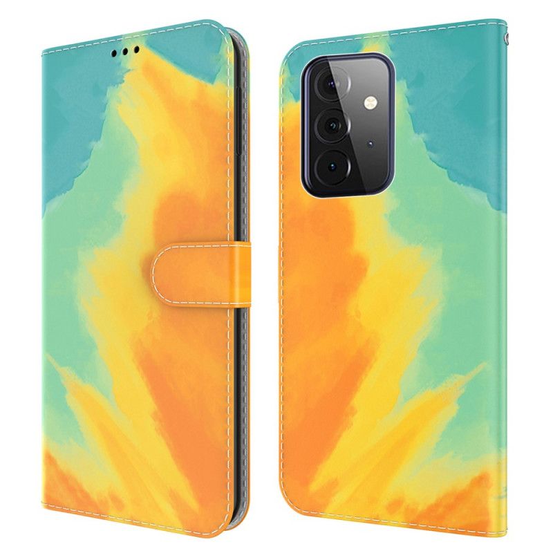 Læder Cover Samsung Galaxy A72 4G / 5G Akvarel