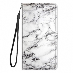 Flip Cover Samsung Galaxy M53 5G Med Snor Marmorrem