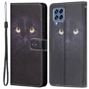 Flip Cover Samsung Galaxy M53 5G Med Snor Thong Cat Eyes