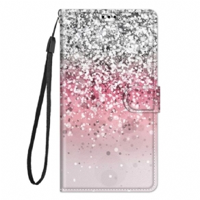 Flip Cover Samsung Galaxy M53 5G Pailletter Med Rem