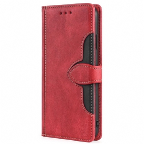 Flip Cover Samsung Galaxy M53 5G Stilfuldt Tofarvet Imiteret Læder