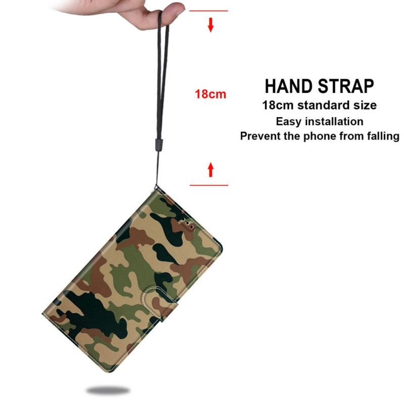 Læder Cover Samsung Galaxy M53 5G Med Snor Thong Camo