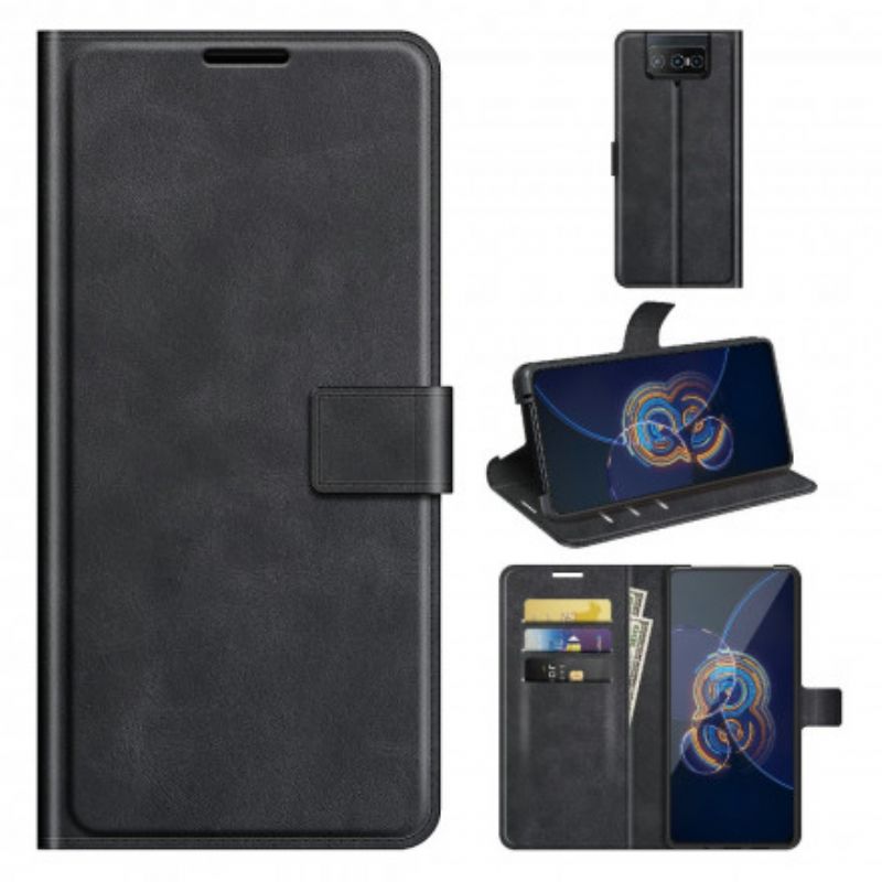 Flip Cover Asus Zenfone 8 Flip Læder Cover Slankt Kunstlæder
