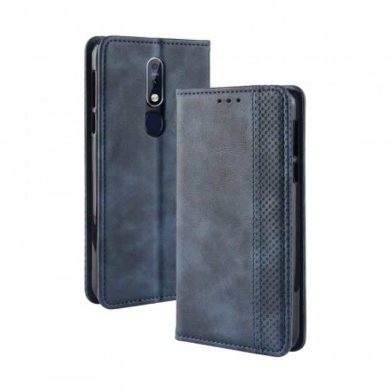 Cover Nokia 7.1 Flip Cover Vintage Stiliseret Lædereffekt