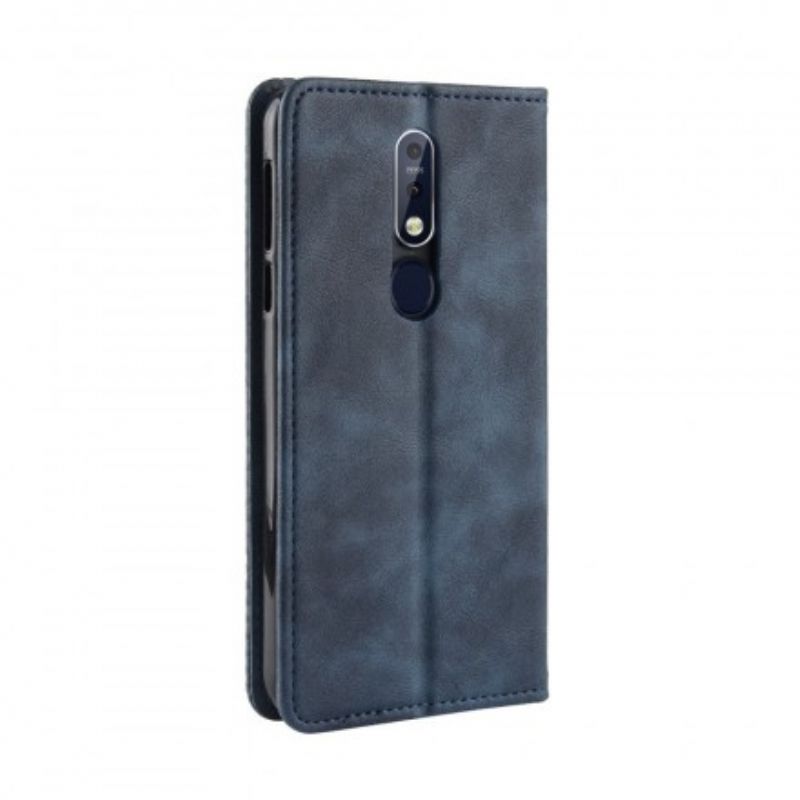 Cover Nokia 7.1 Flip Cover Vintage Stiliseret Lædereffekt