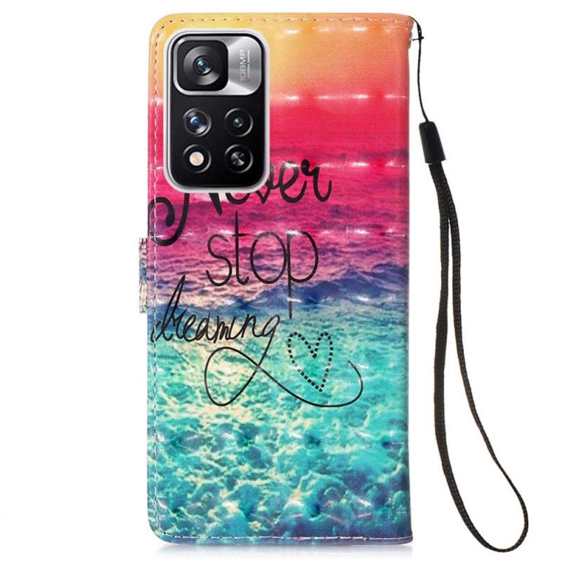 Flip Cover Xiaomi Redmi Note 11 Pro Plus 5G Hold Aldrig Op Med At Drømme