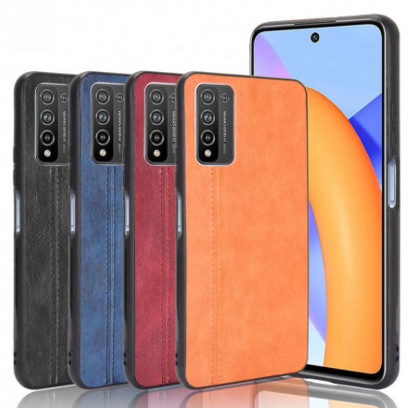 Mobilcover Honor 10X Lite Søm Lædereffekt