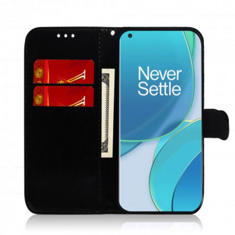 Flip Cover OnePlus 9 Pro Imiteret Læderbetrækspejl