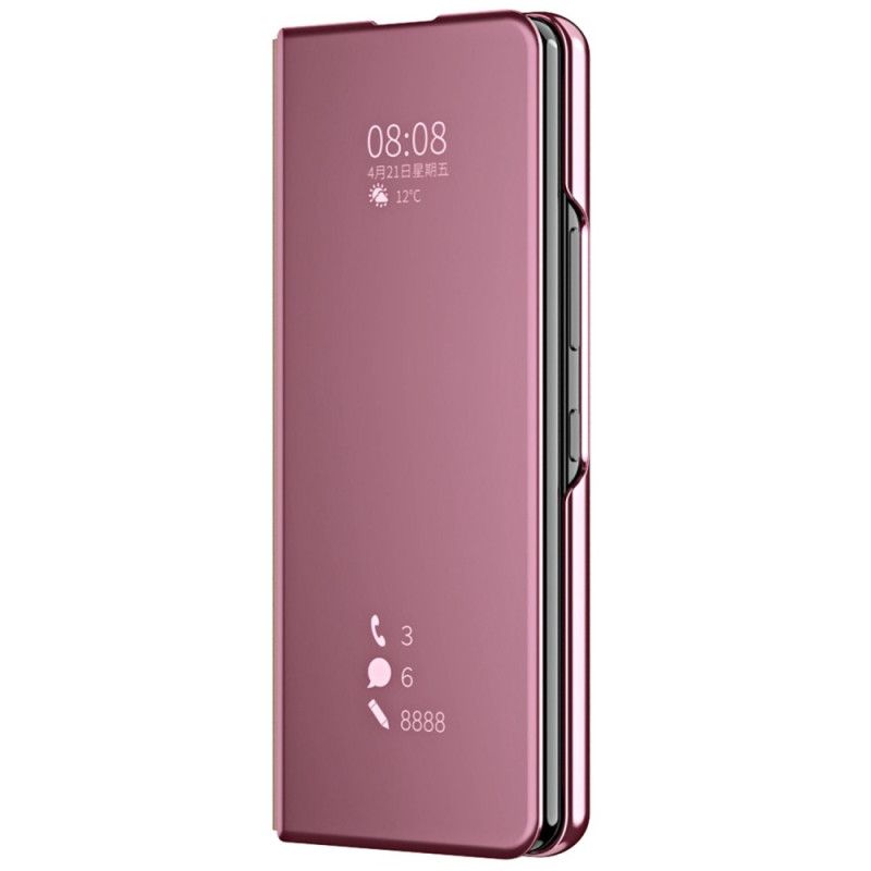 Cover Samsung Galaxy Z Fold 4 Flip Cover Spejl Og Gennemsigtighed