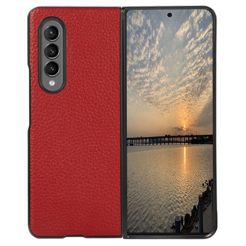 Cover Samsung Galaxy Z Fold 4 Vintage Effekt Litchi Imiteret Læder