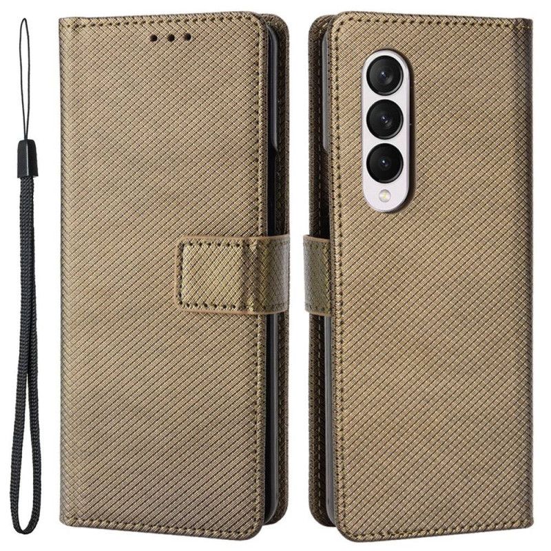 Flip Cover Samsung Galaxy Z Fold 4 Med Snor Diamantrem