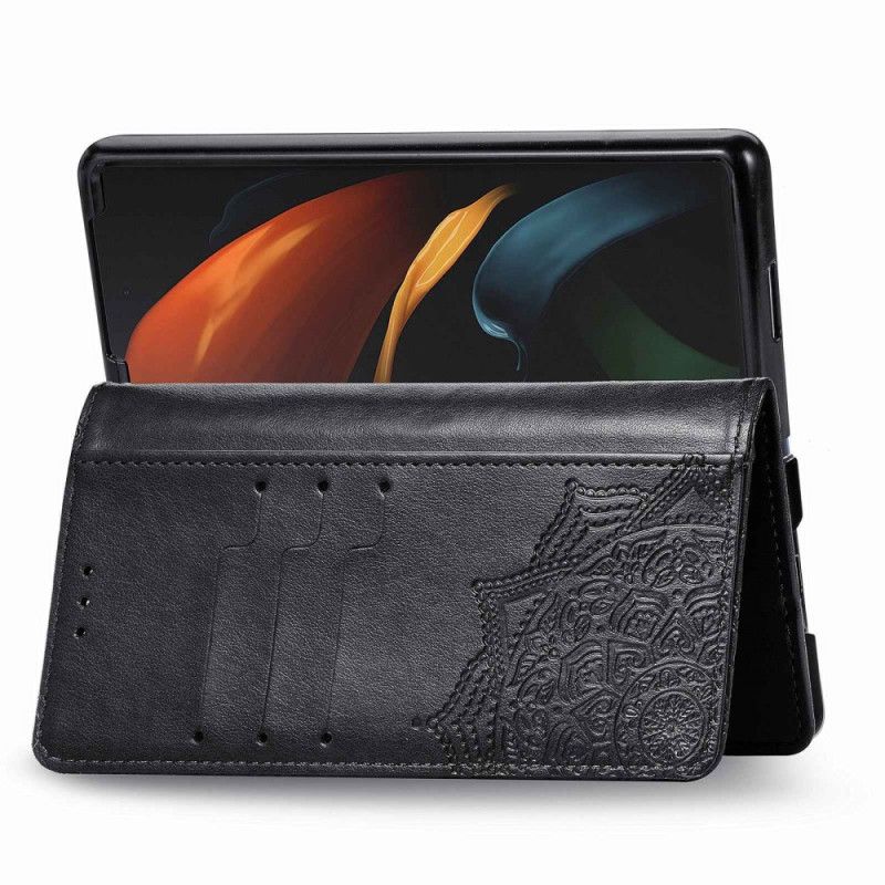 Flip Cover Samsung Galaxy Z Fold 4 Med Snor Middelalderens Strappy Mandala