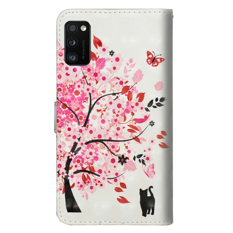 Flip Cover Samsung Galaxy A41 Pink Træ