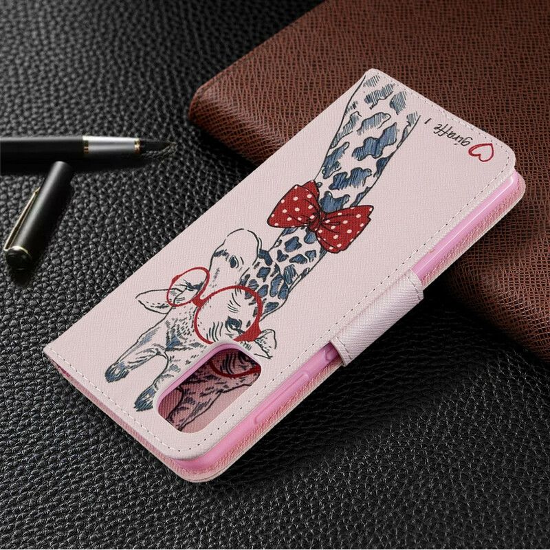 Læder Cover Samsung Galaxy A41 Nørdet Giraf