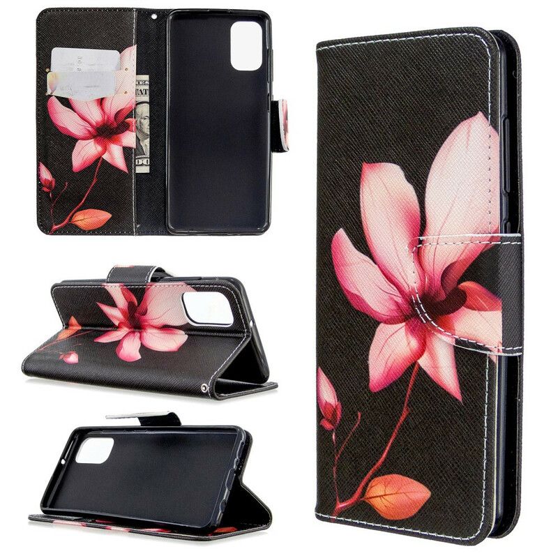 Læder Cover Samsung Galaxy A41 Pink Blomst
