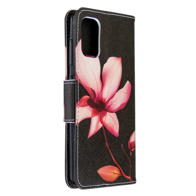 Læder Cover Samsung Galaxy A41 Pink Blomst