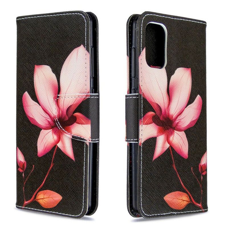 Læder Cover Samsung Galaxy A41 Pink Blomst