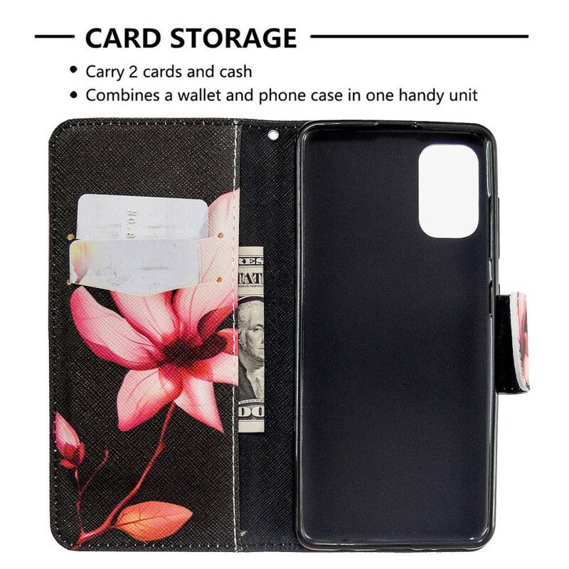 Læder Cover Samsung Galaxy A41 Pink Blomst